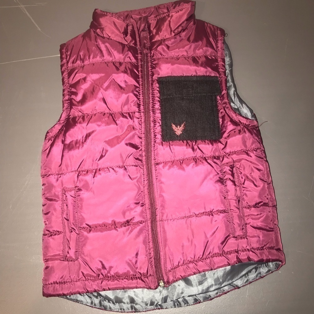 Company 81 puffer kids maroon zip up vest size 4
